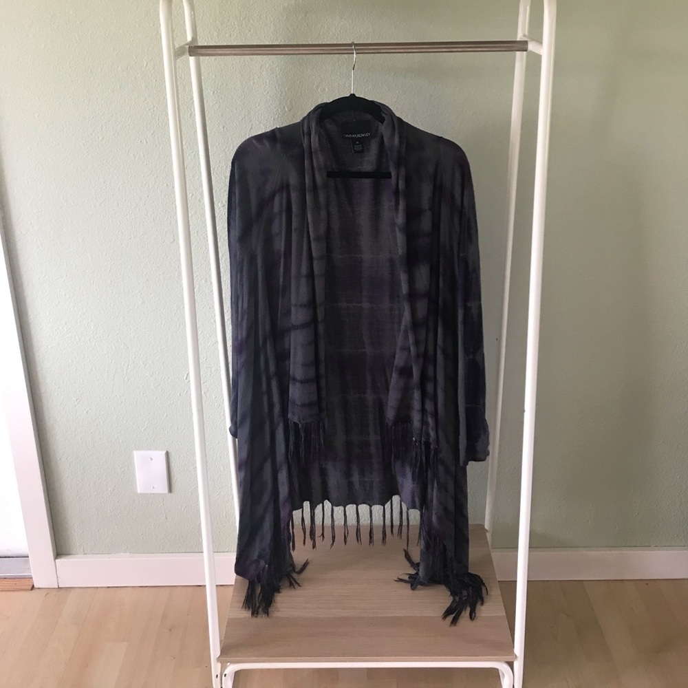 Bohemian Fringed Tie-Die Cardigan